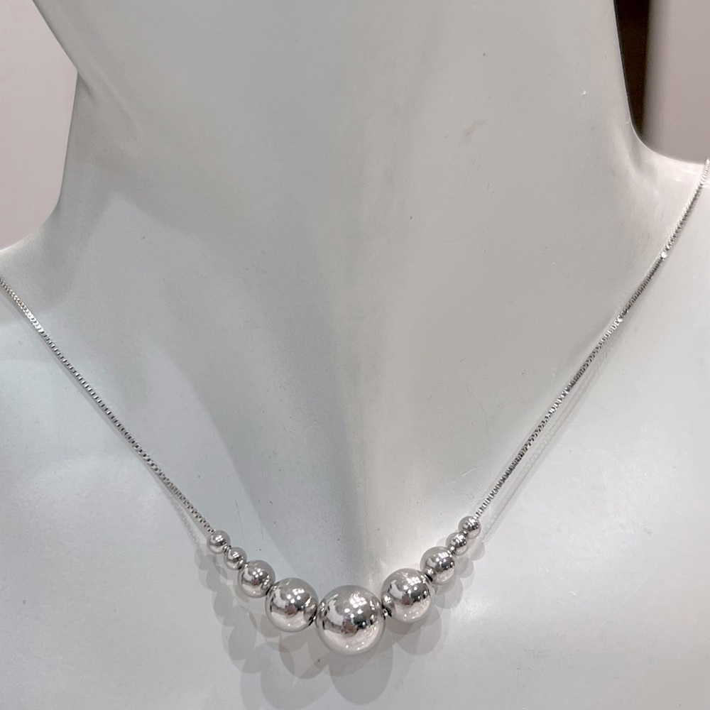 Sterling Silver Floating Balls Adjustable Necklace - image 2